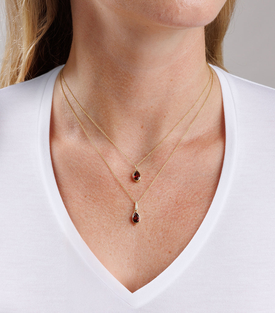 Gold & Ruby Icon Pear Solitaire Charm - Sydney Evan Fine Jewelry