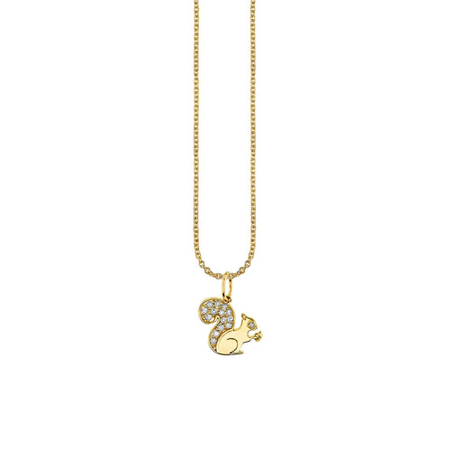 Gold & Diamond Small Squirrel Charm