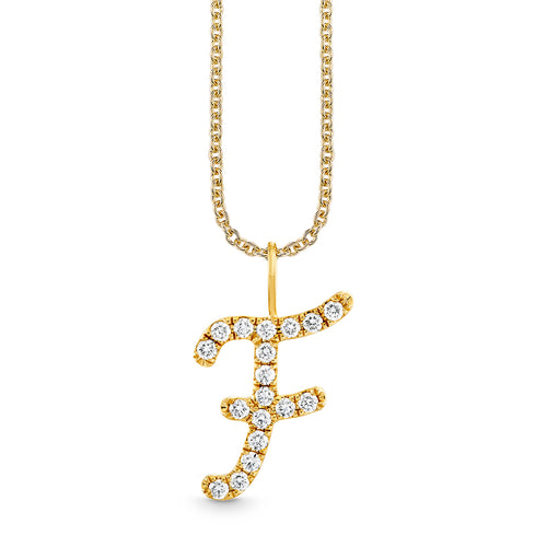 Gold & Diamond XL Pave Initial Script Charm