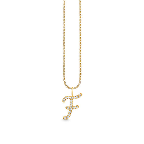Gold & Diamond XL Pave Initial Script Charm