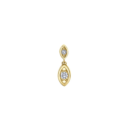 Gold & Diamond Marquise Eye Drop Earring