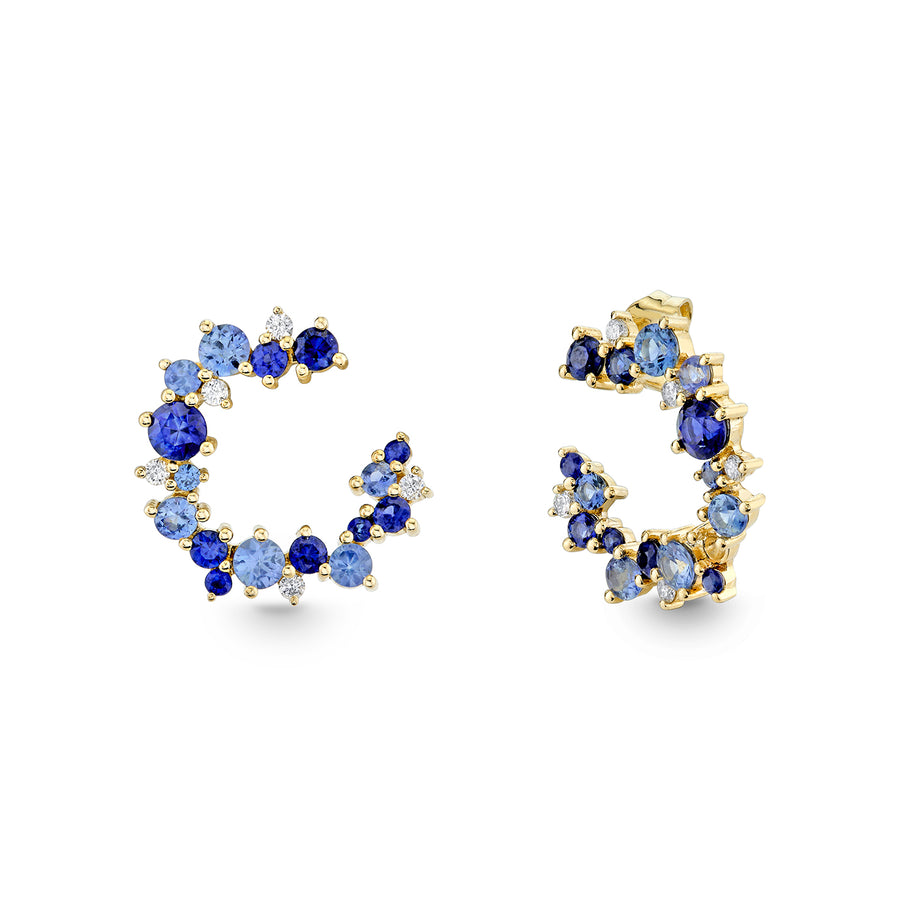 Gold & Diamond Sapphire Wrap Hoop Earrings - Sydney Evan Fine Jewelry
