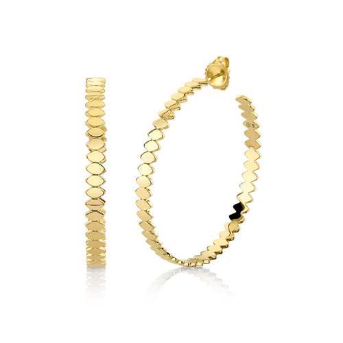 Pure Gold Large Marquise Eye Hoops