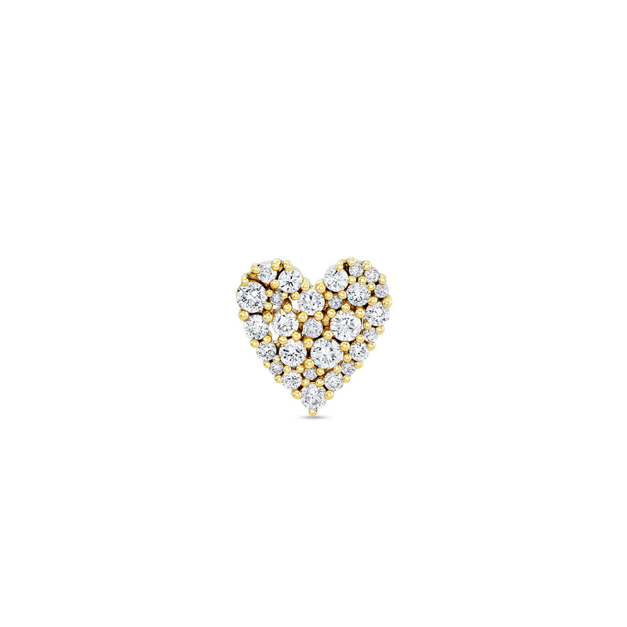 Gold & Diamond Cocktail Heart Stud - Sydney Evan Fine Jewelry