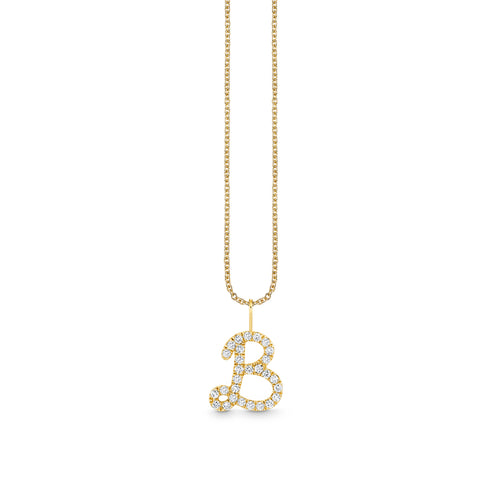 Gold & Diamond XL Pave Initial Script Charm