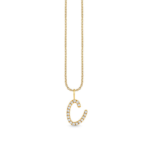 Gold & Diamond XL Pave Initial Script Charm