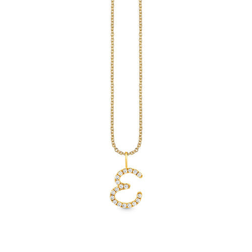 Gold & Diamond XL Pave Initial Script Charm