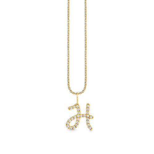 Gold & Diamond XL Pave Initial Script Charm