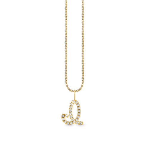Gold & Diamond XL Pave Initial Script Charm
