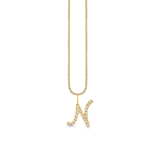Gold & Diamond XL Pave Initial Script Charm