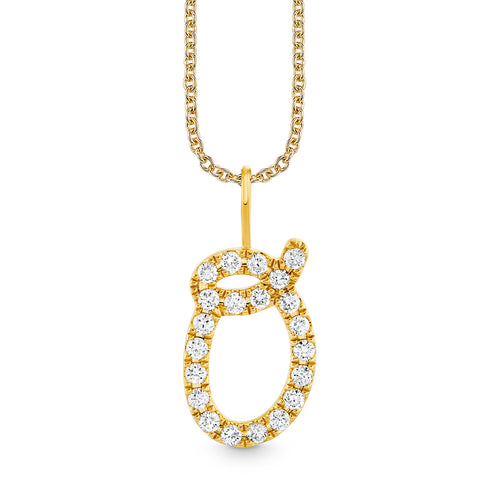 Gold & Diamond XL Pave Initial Script Charm