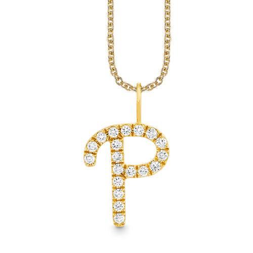 Gold & Diamond XL Pave Initial Script Charm