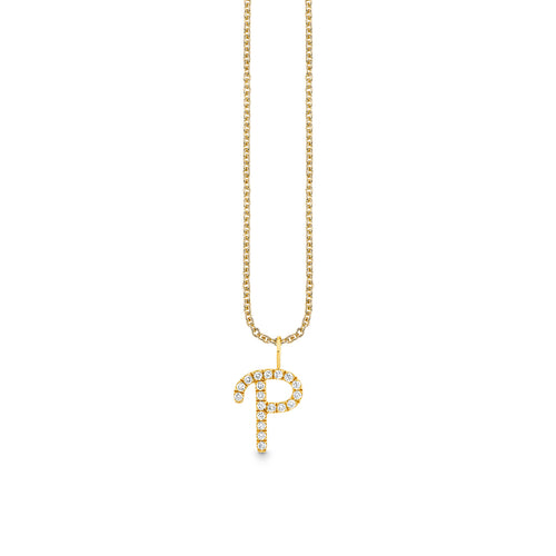 Gold & Diamond XL Pave Initial Script Charm
