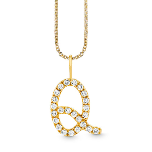 Gold & Diamond XL Pave Initial Script Charm