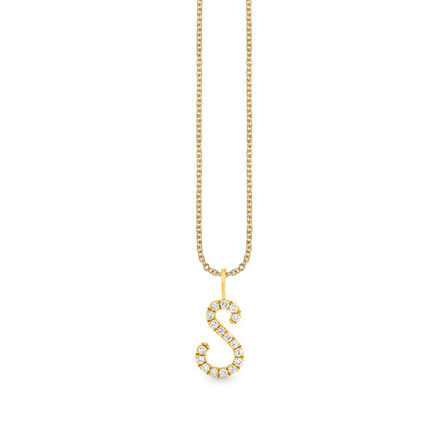Gold & Diamond XL Pave Initial Script Charm