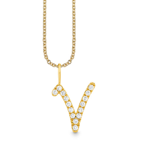 Gold & Diamond XL Pave Initial Script Charm