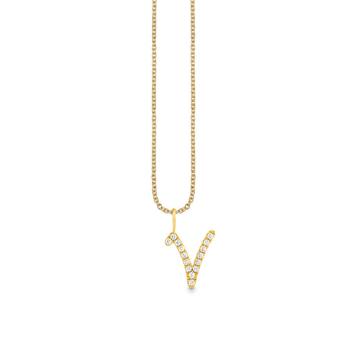 Gold & Diamond XL Pave Initial Script Charm