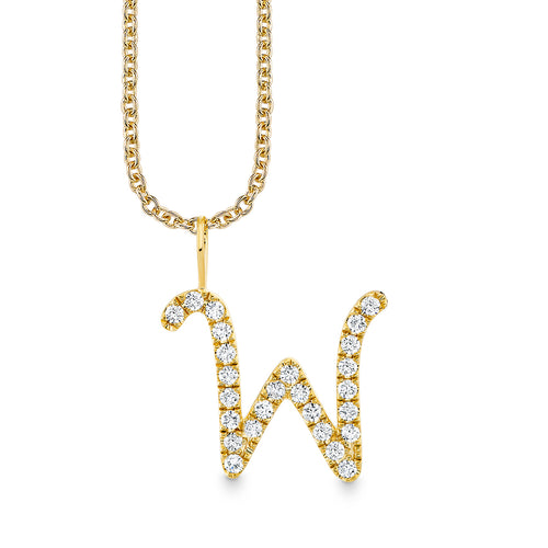 Gold & Diamond XL Pave Initial Script Charm