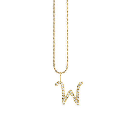 Gold & Diamond XL Pave Initial Script Charm