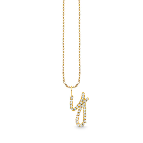 Gold & Diamond XL Pave Initial Script Charm