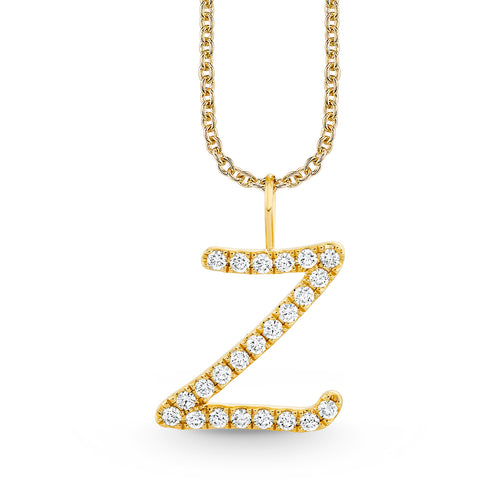 Gold & Diamond XL Pave Initial Script Charm