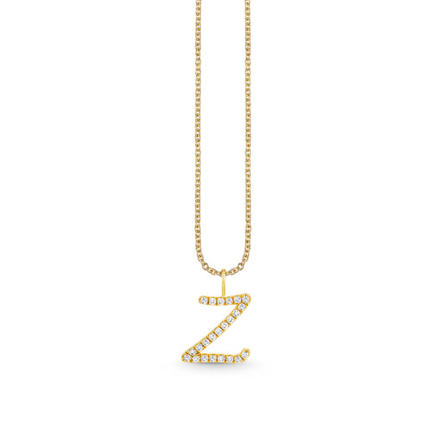 Gold & Diamond XL Pave Initial Script Charm