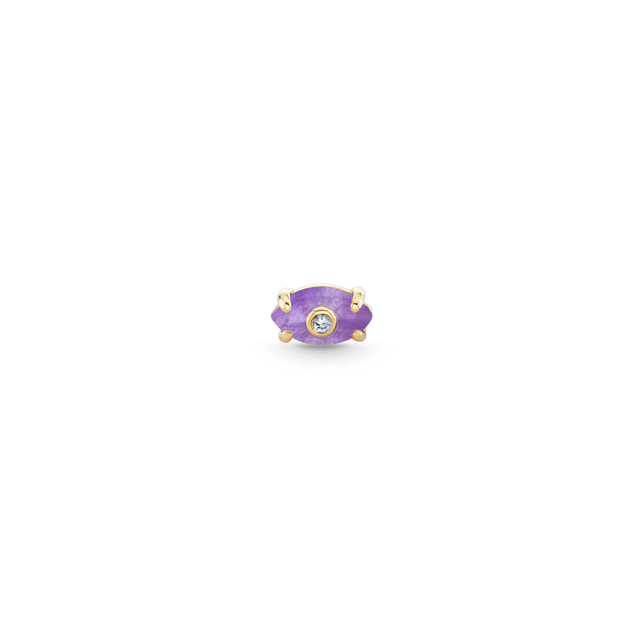 Gold & Diamond Tiny Carved Stone Eye Stud - Sydney Evan Fine Jewelry