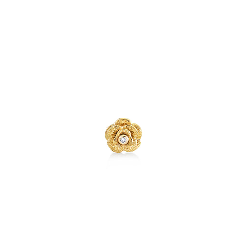 Kids Collection Gold & Diamond Tiny Rose Stud
