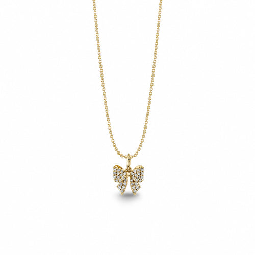 Gold & Diamond Small Bow Charm