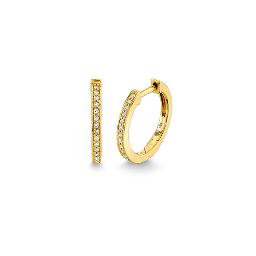 Gold & Diamond 10.5mm Huggie Hoop