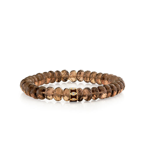 Gold & Diamond Marquise Eye Rondelle on Quartz