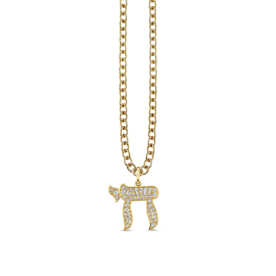 Gold & Diamond Extra Large Chai Charm