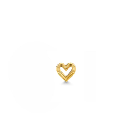 Pure Gold Small Fluted Heart Stud