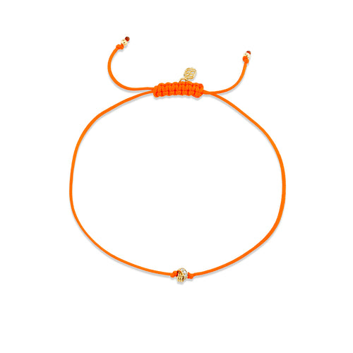 Gold & Diamond Tri Linked Rondelle Cord Bracelet