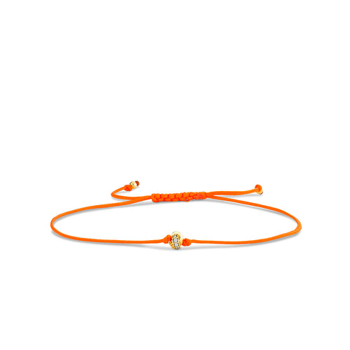 Gold & Diamond Tri Linked Rondelle Cord Bracelet