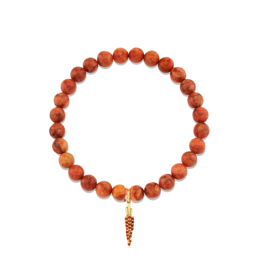 Gold & Orange Sapphire Carrot on Marble Apple Coral