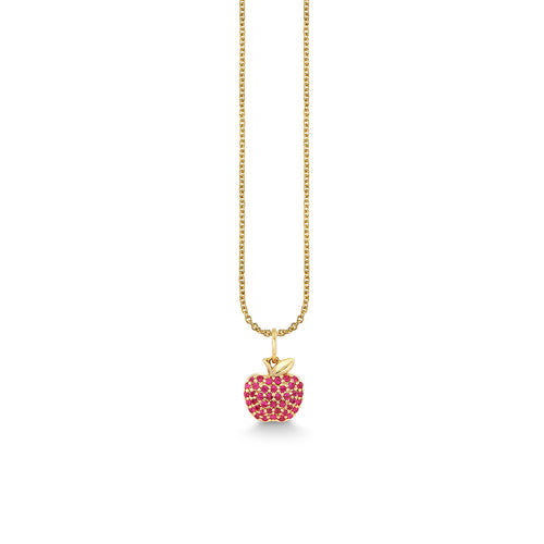Gold & Ruby Apple Charm