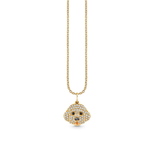 Gold & Diamond Bichon Frise Dog Charm