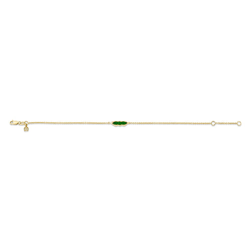 Gold & Green Jade Pea Pod Bracelet