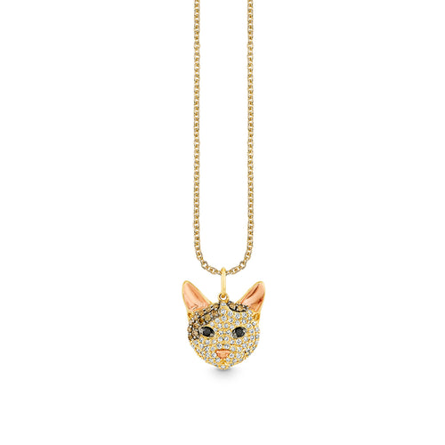 Gold & Diamond Tabby Cat Charm