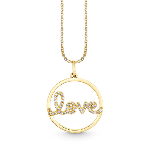 Gold & Diamond Small Love Pave Open Coin