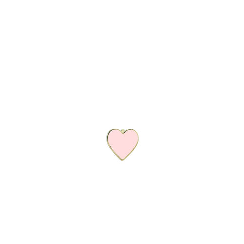 Gold & Enamel Mini Heart Stud