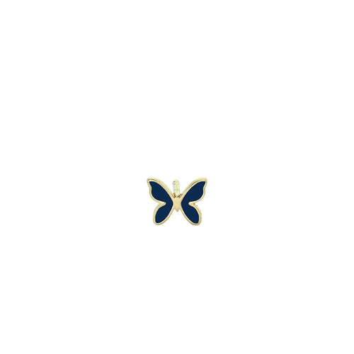Gold & Enamel Mini Butterfly Stud
