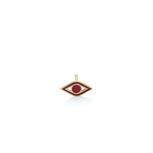 Gold & Enamel Mini Eye Stud