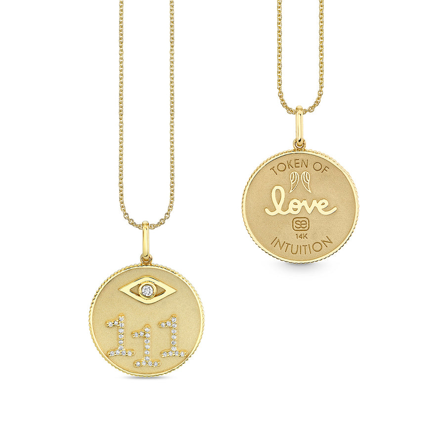 Gold & Diamond Angel Number Charm - Sydney Evan Fine Jewelry