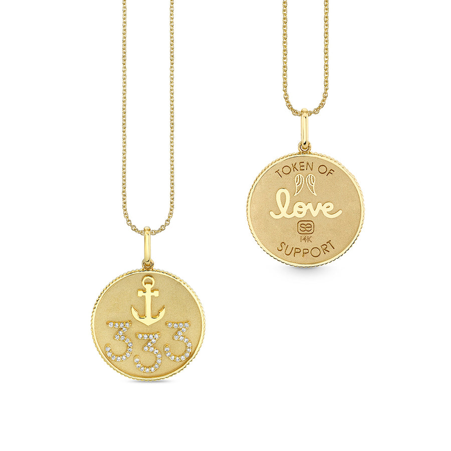 Gold & Diamond Angel Number Charm - Sydney Evan Fine Jewelry