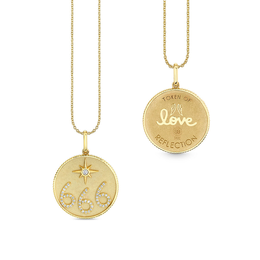 Gold & Diamond Angel Number Charm - Sydney Evan Fine Jewelry