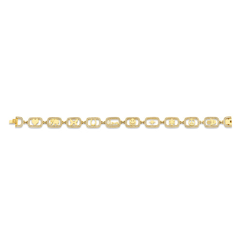 Gold & Diamond Open Icon Eternity Bracelet