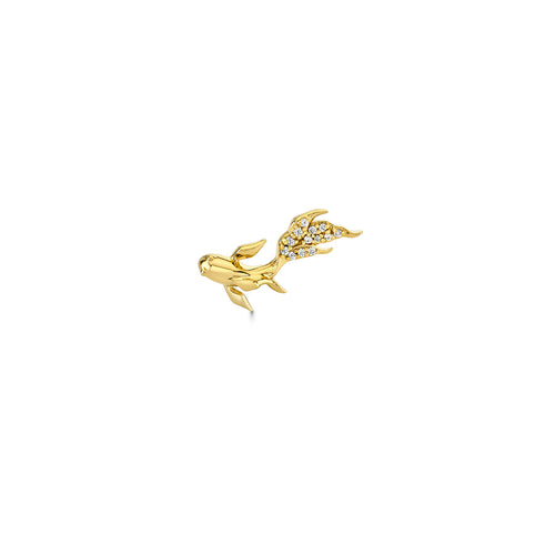 Gold & Diamond Koi Fish Stud