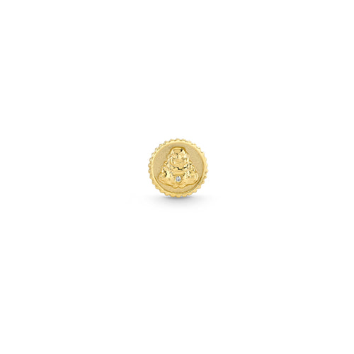 Gold & Diamond Tiny Sitting Buddha Coin Stud